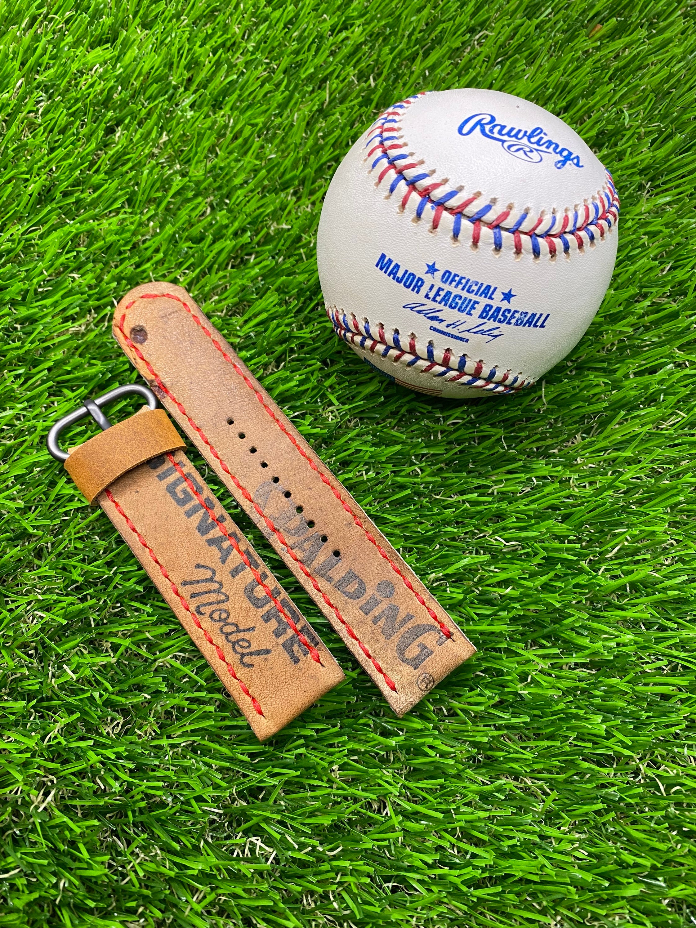 Handcrafted Spalding Baseball Glove Watch Strap 