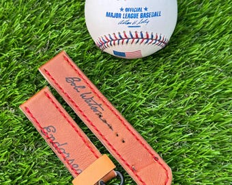 Handcrafted Bob Watson baseball glove strap