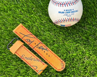 Handcrafted Tony Pèna baseball glove watch band