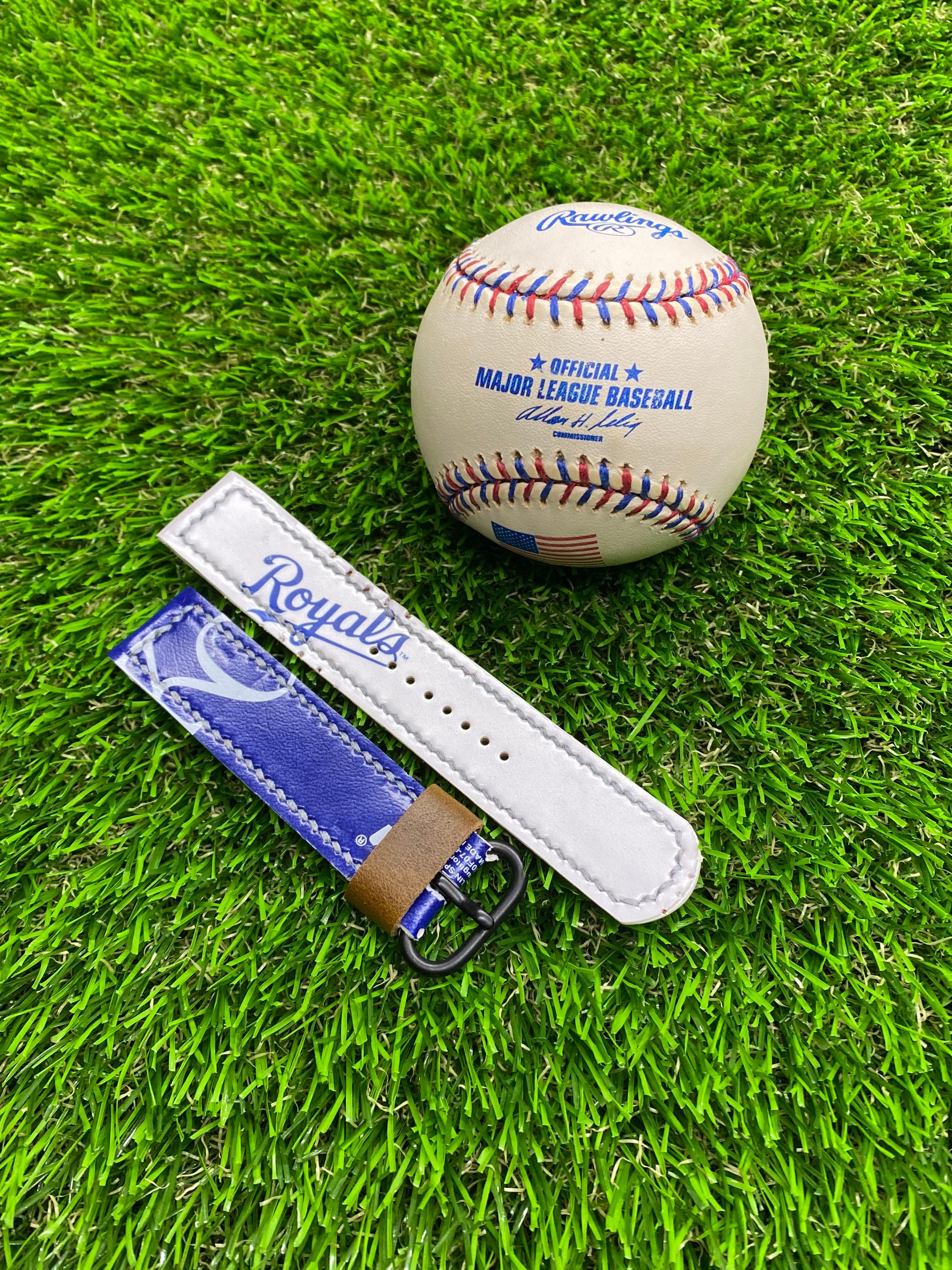 Handcrafted Kansas City Royals Baseball Watch Strap