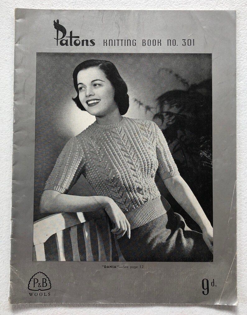 1940 S Patons Knitting Pattern Book No 301 7 Lovely Patterns For Ladies Free Australia Post