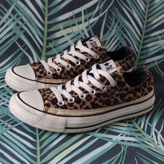 converse all star leopard print faux fur