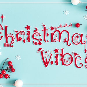 Christmas Font | Christmas Monogram Font for Cricut & Silhouette | Christmas Ornaments | Christmas Font Cricut | Christmas Split Font