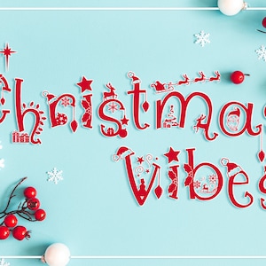 Fonte de Natal | Fonte do monograma de Natal para Cricut e Silhouette | Enfeites de Natal | Fonte de Natal Cricut | Fonte dividida de Natal