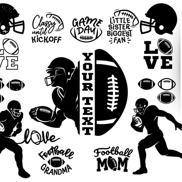 Football SVG Bundle Cricut, Football Helmet Svg, Football Mom Svg, Football Name Svg, Distressed Football Svg, Football Player SVG Files