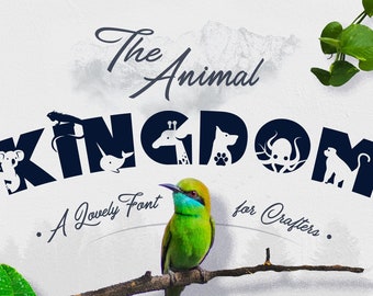 Police de caractères Animal Kingdom, fichiers de coupe Silhouette (téléchargement numérique)