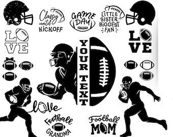 Football SVG Bundle Cricut, Football Helmet Svg, Football Mom Svg, Football Name Svg, Distressed Football Svg, Football Player SVG Files