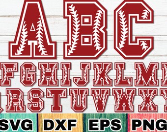Baseball Letters Svg Etsy