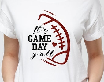 It's Game Day Y'all Football SVG, Game Day Svg Cricut, Football Mom Png, Football Mom Shirt SVG Png, Football Svg Quote, Love Football Svg