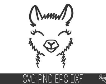 Llama Face Svg Etsy