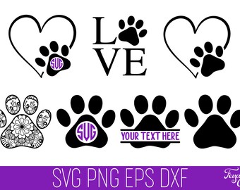 Download Paw Print Heart Etsy