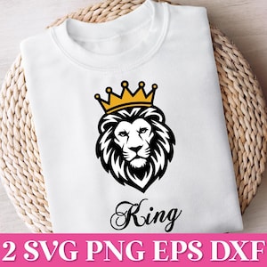 王冠をつけたライオン SVG、王冠をつけたライオンの頭 Cricut、キングライオン SVG、王冠をつけたライオン SVG、キング PNG クリップアート、キングクラウン SVG、ライオンの顔のシルエット