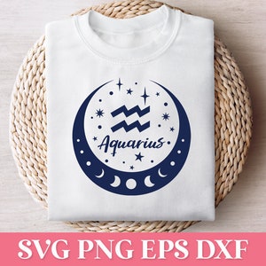 Verseau signe du zodiaque SVG, conception de gobelet du zodiaque SVG, signe astrologie Verseau SVG, zodiaque Bundle Png, Constellation Svg, Horoscope Svg