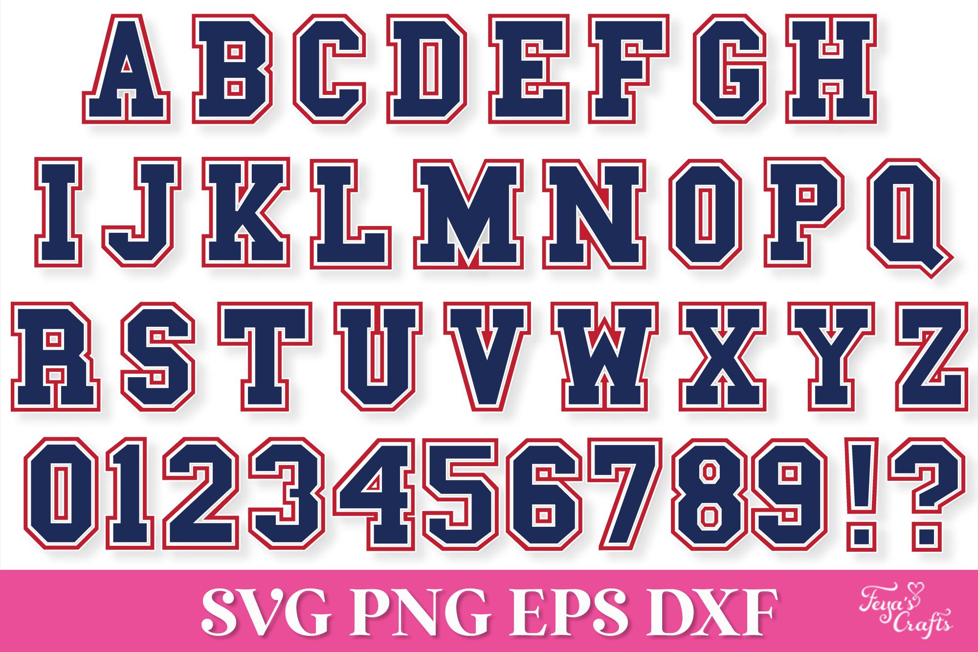 Layered Varsity Font SVG, Jersey Letters Svg, Layered Sports SVG ...