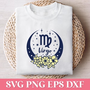 Maagd bloemen sterrenbeeld SVG, dierenriem Tumbler Design SVG, Maagd astrologie teken SVG, dierenriem bundel Svg Png, sterrenbeeld Svg, horoscoop Svg