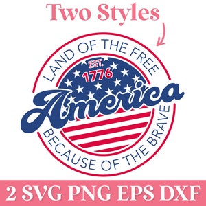 Land van de vrije vanwege de dappere SVG-bestand knippen, 4 juli SVG-bestanden, Independence Day Svg Pack, Amerika Svg-bestanden, USA Svg Cricut