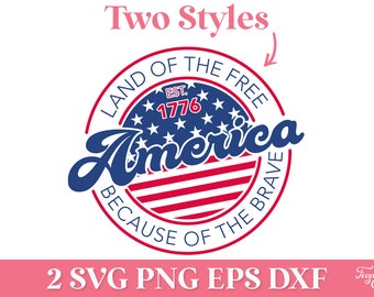 Pays de la liberté à cause du courageux fichier de coupe SVG, 4 juillet fichiers SVG, Pack Svg de la fête de l'indépendance, fichiers Svg Amérique, USA Svg Cricut
