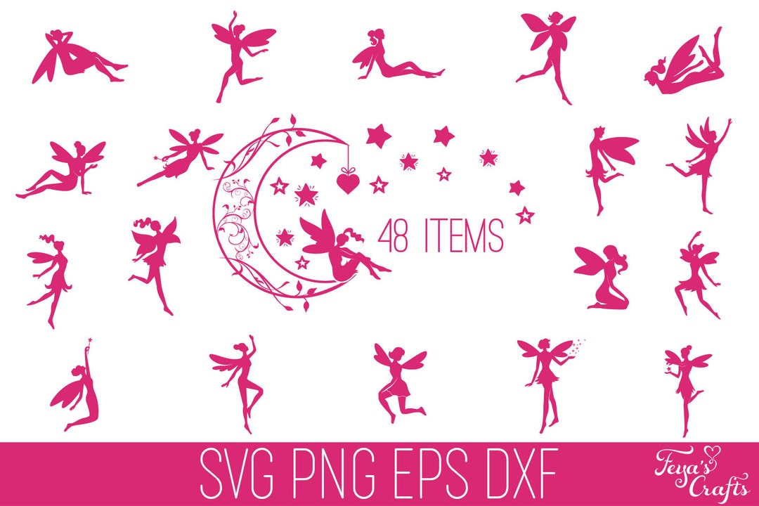 Fairy SVG Bundle, Silhouette Clipart, Cricut Cut Files (digital ...