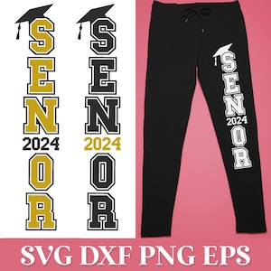 Senior 2024 Vertical SVG Cricut, 2024 Graduation SVG, Class of 2024 SVG, Senior 2024 Sweatpants Joggers Svg, Senior 2024 Png Clipart