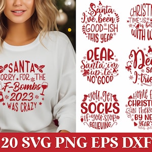 Divertente Natale rotondo SVG, Divertente maglietta di Natale SVG, Ornamenti natalizi rotondi SVG, Divertente Natale SVG, Vino Natale SVG, Caro Babbo Natale SVG
