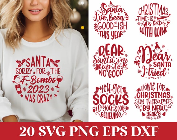 Funny Round Christmas SVG, Funny Christmas Shirt SVG, Round Christmas Ornaments SVG, Funny Christmas Svg, Wine Christmas Svg, Dear Santa Svg