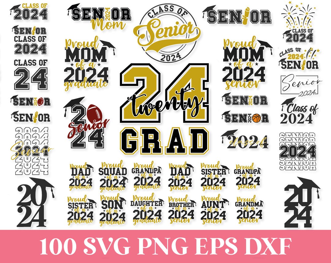 2024 Graduation SVG Bundle, Proud Mom of 2024 Graduate SVG, Senior ...
