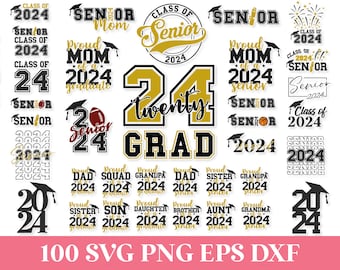 2024 Graduation SVG Bundle, Proud Mom of 2024 Graduate SVG, Senior Class 2024 Shirt SVG, 2024 Graduation Shirt, Proud Graduate Family Svg