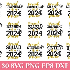 Proud Mom of a 2024 Senior SVG Png, Proud Senior Family SVG, Proud ...