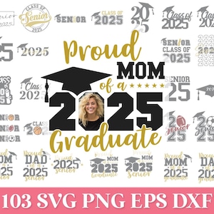 Lot senior 2025 SVG, fière maman d'un diplômé SVG 2025, promotion 2025 SVG, chemise de remise des diplômes 2025, famille fière diplômée, chemise senior SVG