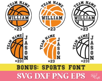 Basketball Team Name SVG, Basketball Split Monogram SVG, Basketball Mom Shirt SVG, Basketball Name Number Svg, Basketball Family Team Svg