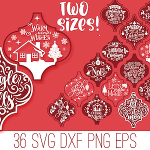 Arabeske Weihnachts-Zitate-Bündel, Arabeske Ornament SVG, Arabeske Fliesen SVG, Arabeske SVG Cricut, Weihnachtssvp Cricut, Let it Snow svg
