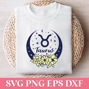 Taurus bloemen sterrenbeeld SVG, dierenriem Tumbler Design SVG, Taurus astrologie teken SVG, dierenriem bundel Svg Png, sterrenbeeld Svg, horoscoop Svg
