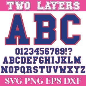 Varsity-Schrift SVG, geschichtetes Varsity-SVG-Alphabet, Jersey-Schrift PNG, Sport-Schrift SVG, Varsity-Buchstaben, Varsity-Zahlen, College-Jersey-Buchstaben