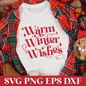 Warme winterwensen SVG, familie kerst SVG, Merry Christmas Svg, Xmas SVG quote, kerst Svg-bestanden Cricut, kerst gezegde teken png