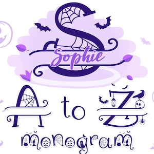 Halloween-Monogramm SVG-Alphabet, Halloween-Split-Monogrammname SVG, Halloween-Svg-Schnittdateien, Halloween-Alphabet Png, Halloween-Schriftart-Svg