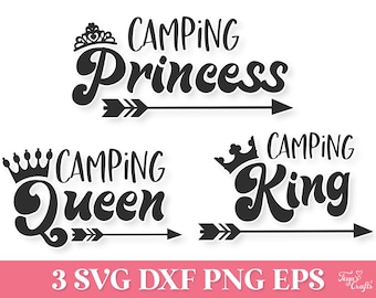 Camping Queen SVG, Camping Princess SVG, Camping King SVG, Camping Family Svg Cricut, Camping Shirt Svg, Camp Life Svg, Glamping Svg