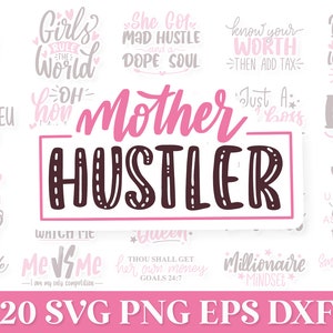 Citas SVG de Boss Lady, SVG de mujer de negocios, SVG de mamá de pequeña empresa, Svg de Girl Power, Svg de mamá jefa, Svg de chica jefa, Svg de camiseta de mamá ajetreada Png