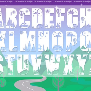 Camping Font | Camping SVG Alphabet | Hiking Font | Camping SVG Cricut | Camping Silhouette | Hiking SVG