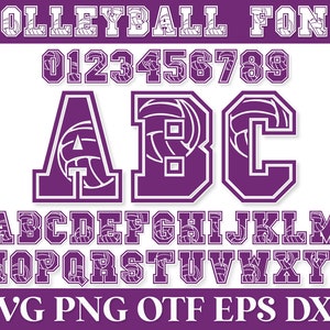 Volleyball SVG Alphabet, Volleyball Letters and Numbers SVG Png, Volleyball Font SVG, Volleyball Shirt Svg, Volleyball Mom Svg, Varsity Svg