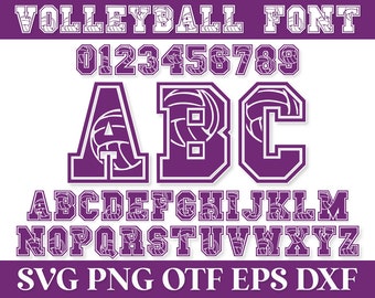 Volleyball SVG Alphabet, Volleyball Letters and Numbers SVG Png, Volleyball Font SVG, Volleyball Shirt Svg, Volleyball Mom Svg, Varsity Svg