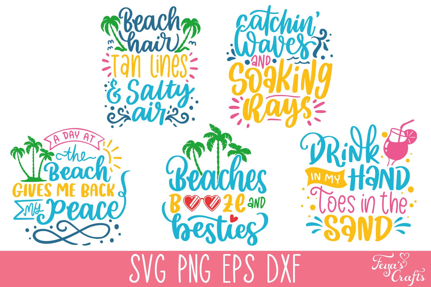 Summer SVG PNG Cut Files Bundle, Beach SVG Bundle Cricut, Funny Beach ...