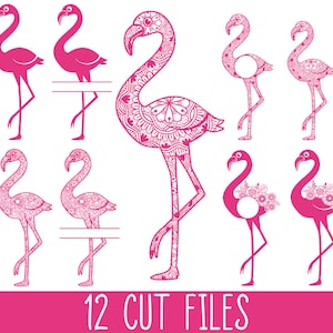Flamingo SVG, Flamingo Mandala SVG, Flamingo Monogramm SVG, Blumen Flamingo SVG, Zentangle Flamingo Cricut, Flamingo Png, Flamingo Clipart