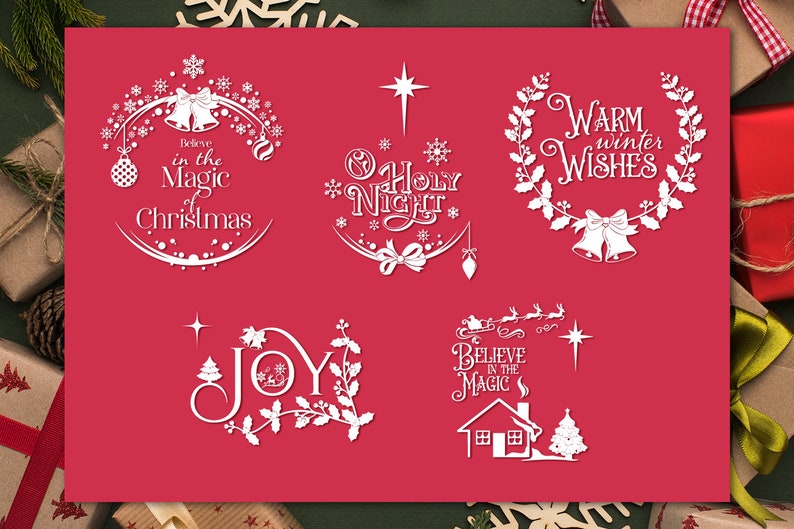 Christmas SVG Bundle, Christmas Bundle Cricut, Christmas Joy SVG, Warm Winter Wishes SVG, Christmas Svg Cricut, O Holy Night Svg Cricut image 2