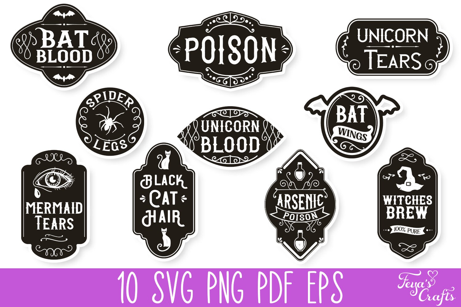 Halloween Potion Label Stickers SVG PNG Halloween Apothecary - Etsy