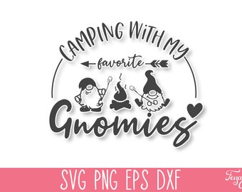 Camping mit meinen Lieblingszwergen SVG PNG, Camping SVG Cricut, Camping Shirt SVG, Camp Life Kunst, Abenteuer SVG, lustiges Camping SVG Vektor