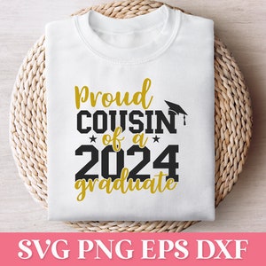 Primo orgulhoso de um SVG PNG de graduação em 2024, família de pós-graduação orgulhosa 2024 SVG, camisa de classe sênior 2024 Svg, camisa de formatura de 2024 Svg com capuz