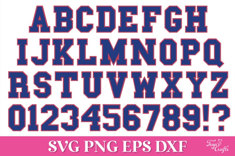 Varsity Font SVG, Layered Varsity SVG Alphabet, Jersey Font PNG, Sports ...