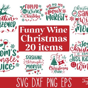 Grappige kerst wijn SVG citaten bundel, grappige kerst SVG, kerst SVG-bestanden voor Cricut, kerst gezegden Svg, kerst drankje Svg