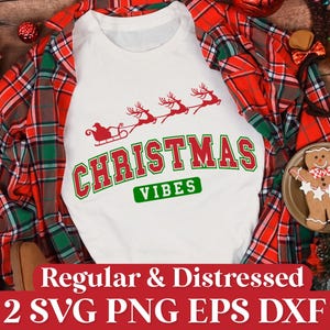 Christmas Vibes Varsity SVG, Christmas Vibes Arched SVG, Christmas Shirt Sublimation PNG, Merry Christmas Svg, Family Christmas Sweater Svg