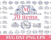 Family Name Monogram Svg Cut File, Mailbox Decal SVG Bundle, Mailbox Monogram Cut File, Mailbox Monogram Cricut, Family Monogram SVG Cricut